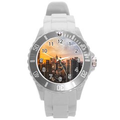 View Of High Rise Buildings During Day Time Round Plastic Sport Watch (l) by Pakrebo