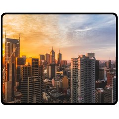 View Of High Rise Buildings During Day Time Double Sided Fleece Blanket (medium)  by Pakrebo