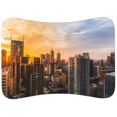 View Of High Rise Buildings During Day Time Velour Seat Head Rest Cushion by Pakrebo