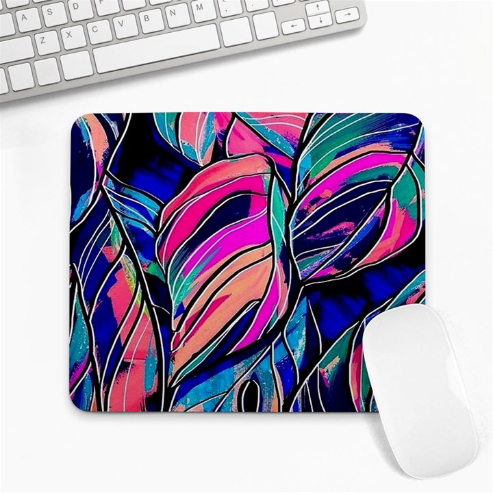 Tropical leaves Resize 2000x2000 Same A3580b Large Mousepads