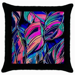 Tropical Leaves Resize 2000x2000 Same A3580b Throw Pillow Case (black) by Sobalvarro