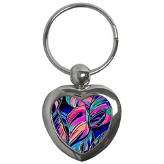 Tropical Leaves Resize 2000x2000 Same A3580b Key Chain (heart) by Sobalvarro