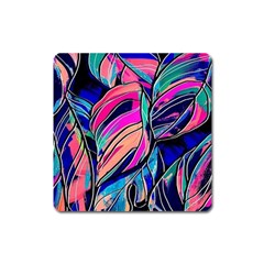 Tropical Leaves Resize 2000x2000 Same A3580b Square Magnet by Sobalvarro