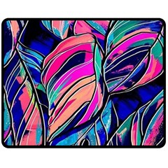 Tropical Leaves Resize 2000x2000 Same A3580b Fleece Blanket (medium)  by Sobalvarro