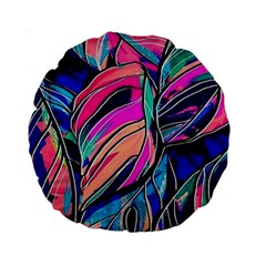 Tropical Leaves Resize 2000x2000 Same A3580b Standard 15  Premium Round Cushions by Sobalvarro