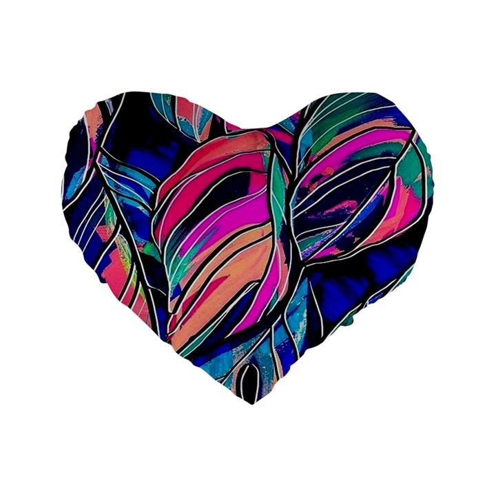 Tropical leaves Resize 2000x2000 Same A3580b Standard 16  Premium Flano Heart Shape Cushions