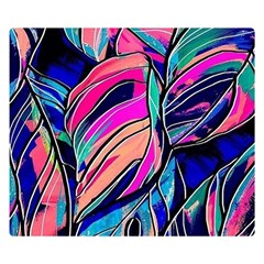 Tropical Leaves Resize 2000x2000 Same A3580b Double Sided Flano Blanket (small)  by Sobalvarro