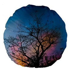 Low Angle Photography Of Bare Tree Large 18  Premium Flano Round Cushions by Pakrebo