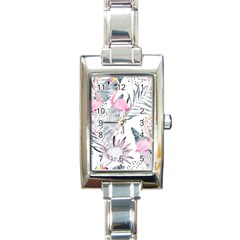 Tropical Flamingos Rectangle Italian Charm Watch by Sobalvarro