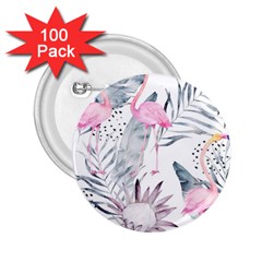 Tropical Flamingos 2 25  Buttons (100 Pack)  by Sobalvarro