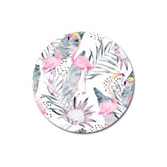 Tropical Flamingos Magnet 3  (round) by Sobalvarro