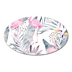 Tropical Flamingos Oval Magnet by Sobalvarro