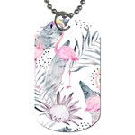 Tropical flamingos Dog Tag (Two Sides) Front