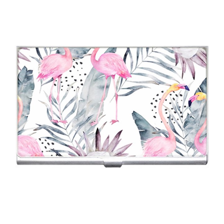 Tropical flamingos Business Card Holder