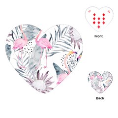 Tropical Flamingos Playing Cards Single Design (heart) by Sobalvarro