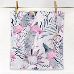 Tropical Flamingos Face Towel by Sobalvarro