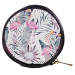 Tropical flamingos Mini Makeup Bag Front