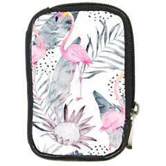 Tropical Flamingos Compact Camera Leather Case by Sobalvarro