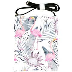 Tropical Flamingos Shoulder Sling Bag by Sobalvarro