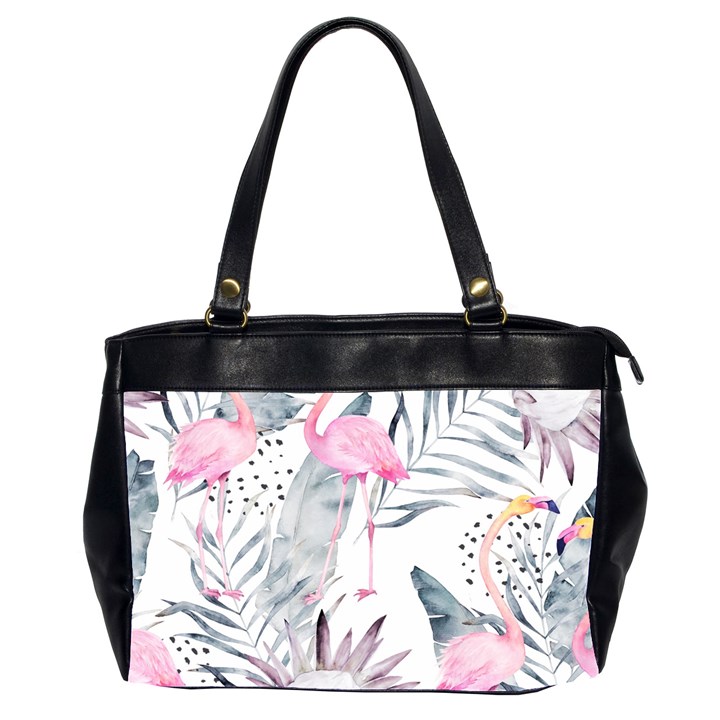 Tropical flamingos Oversize Office Handbag (2 Sides)