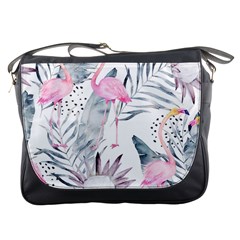 Tropical Flamingos Messenger Bag by Sobalvarro