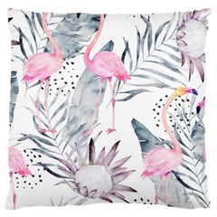 Tropical Flamingos Large Cushion Case (two Sides) by Sobalvarro