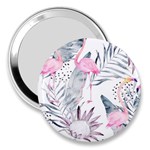 Tropical flamingos 3  Handbag Mirrors Front