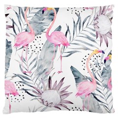 Tropical Flamingos Large Flano Cushion Case (two Sides) by Sobalvarro