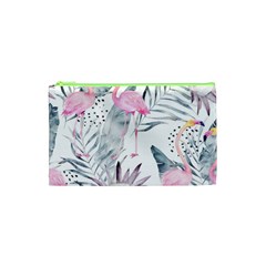 Tropical Flamingos Cosmetic Bag (xs) by Sobalvarro