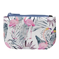 Tropical Flamingos Large Coin Purse by Sobalvarro