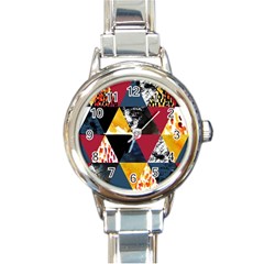 Triangles Round Italian Charm Watch by Sobalvarro