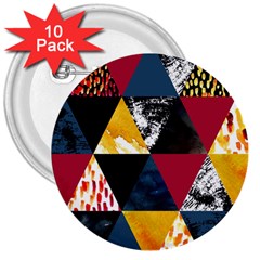 Triangles 3  Buttons (10 Pack)  by Sobalvarro