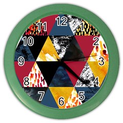 Triangles Color Wall Clock