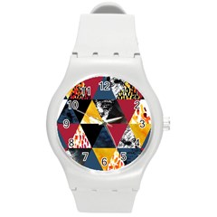 Triangles Round Plastic Sport Watch (m) by Sobalvarro