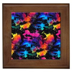 Tie Dye Rainbow Galaxy Framed Tiles by KirstenStar