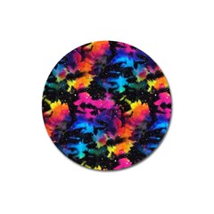 Tie Dye Rainbow Galaxy Magnet 3  (round) by KirstenStar