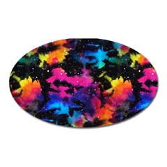 Tie Dye Rainbow Galaxy Oval Magnet by KirstenStar