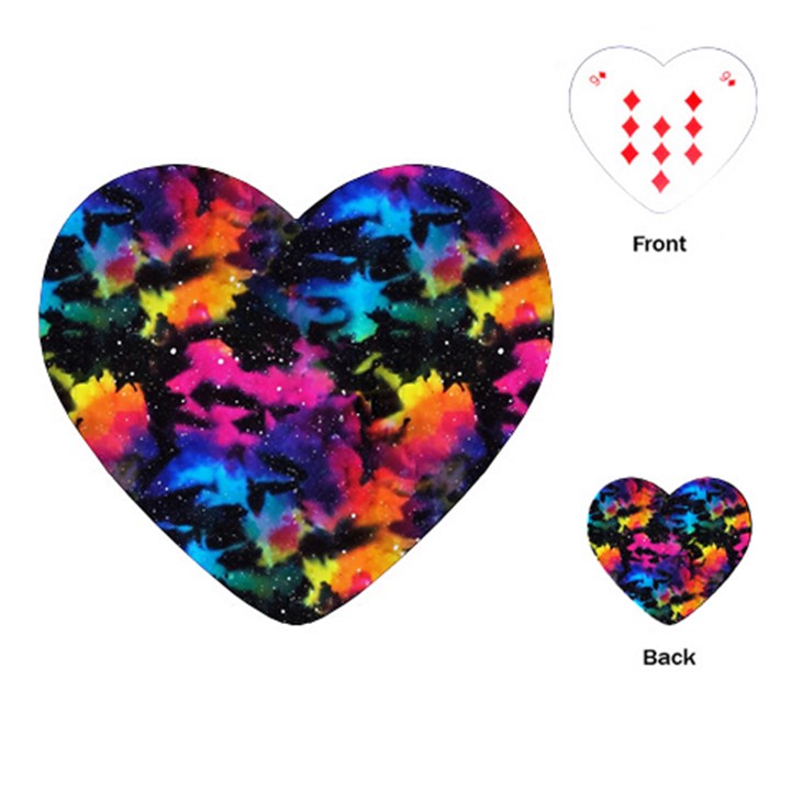 Tie dye rainbow galaxy Playing Cards Single Design (Heart)