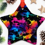 Tie dye rainbow galaxy Star Ornament (Two Sides) Front