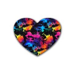 Tie Dye Rainbow Galaxy Heart Coaster (4 Pack)  by KirstenStar