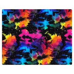 Tie Dye Rainbow Galaxy Double Sided Flano Blanket (medium)  by KirstenStar