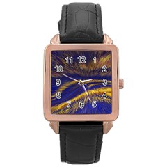 Bomb Background Pattern Explode Rose Gold Leather Watch  by Mariart