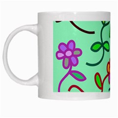 Flowers Floral Plants White Mugs by Bajindul