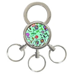 Flowers Floral Plants 3-ring Key Chain by Bajindul