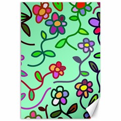 Flowers Floral Plants Canvas 12  X 18  by Bajindul