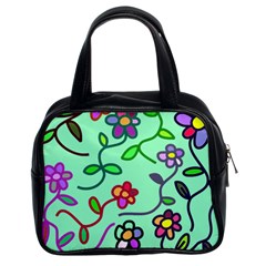 Flowers Floral Plants Classic Handbag (two Sides) by Bajindul