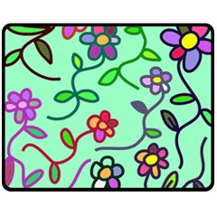 Flowers Floral Plants Fleece Blanket (medium)  by Bajindul