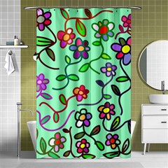 Flowers Floral Plants Shower Curtain 48  X 72  (small)  by Bajindul