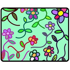 Flowers Floral Plants Double Sided Fleece Blanket (medium)  by Bajindul