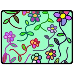 Flowers Floral Plants Double Sided Fleece Blanket (large)  by Bajindul